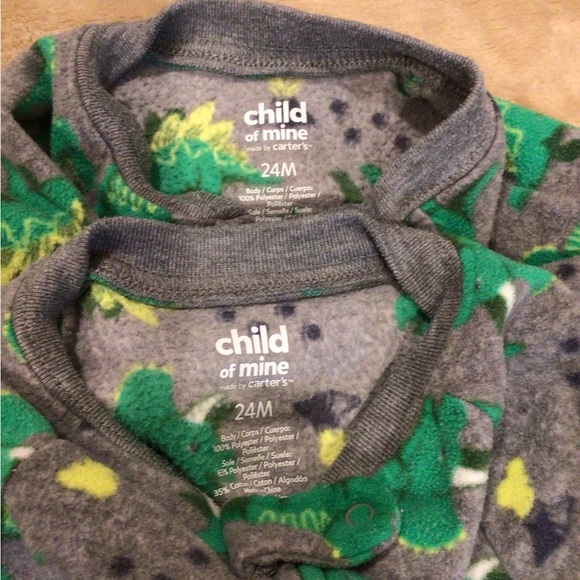 Child Of Mine by Carter’s- Two Fleece Footed Pajamas Size 24 Months - Picture 3 of 6